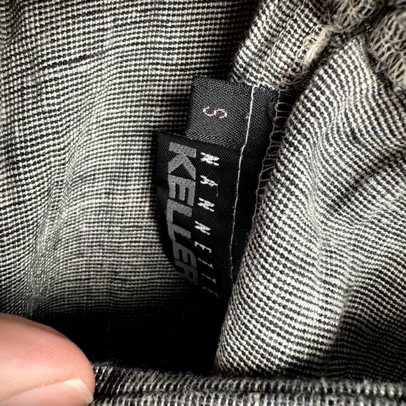 Vintage Nannette Keller Pants Size Small Grey Linen Elastic Waist Lagenlook USA - Picture 3 of 5